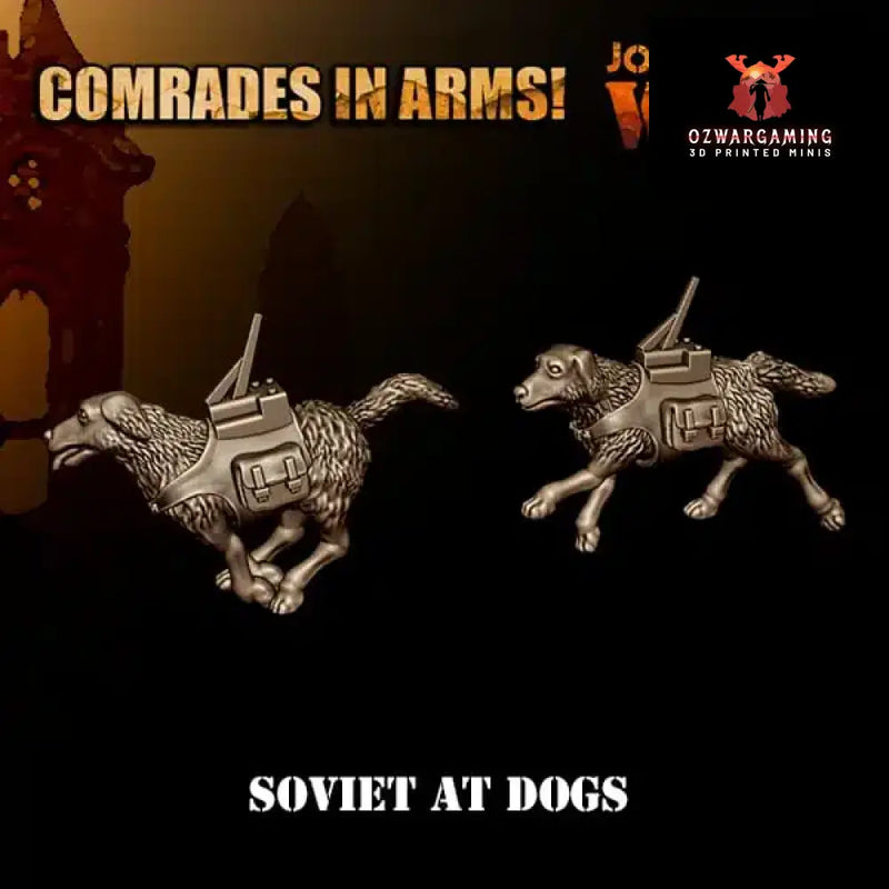 Soviet Army AT Dogs | 3D Breed 28mm WW2 Wargaming Miniatures Role Playing Miniatures