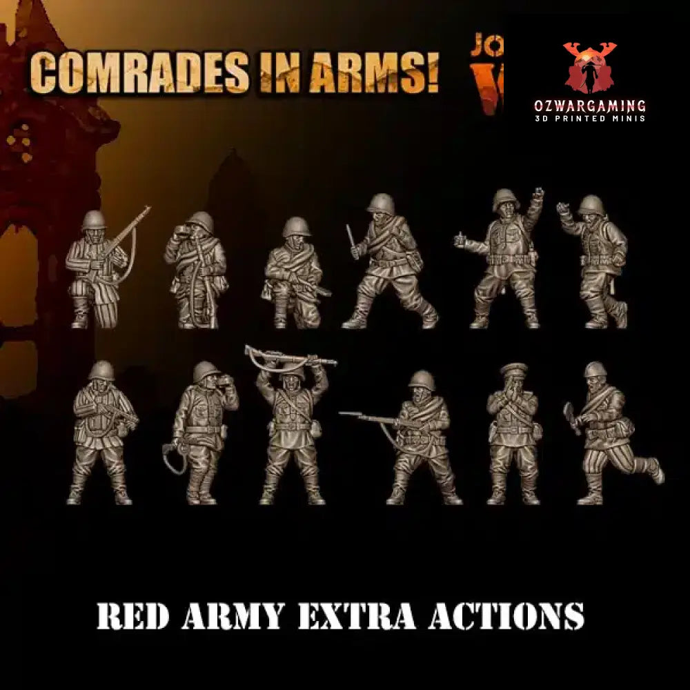 Soviet Army Extra Poses | 3D Breed 28mm WW2 Wargaming Miniatures Role Playing Miniatures