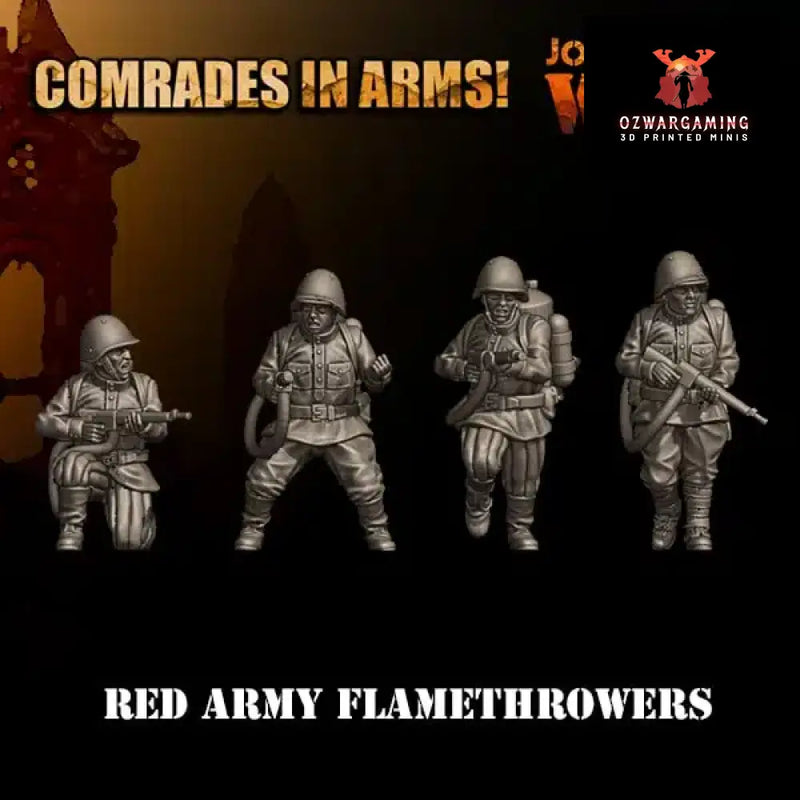 Soviet Army Flamethrowers | 3D Breed 28mm WW2 Wargaming Miniatures Role Playing Miniatures