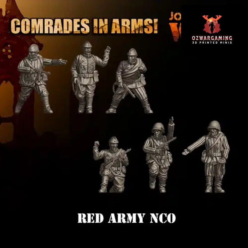 Soviet Army NCOs | 3D Breed 28mm WW2 Wargaming Miniatures Role Playing Miniatures