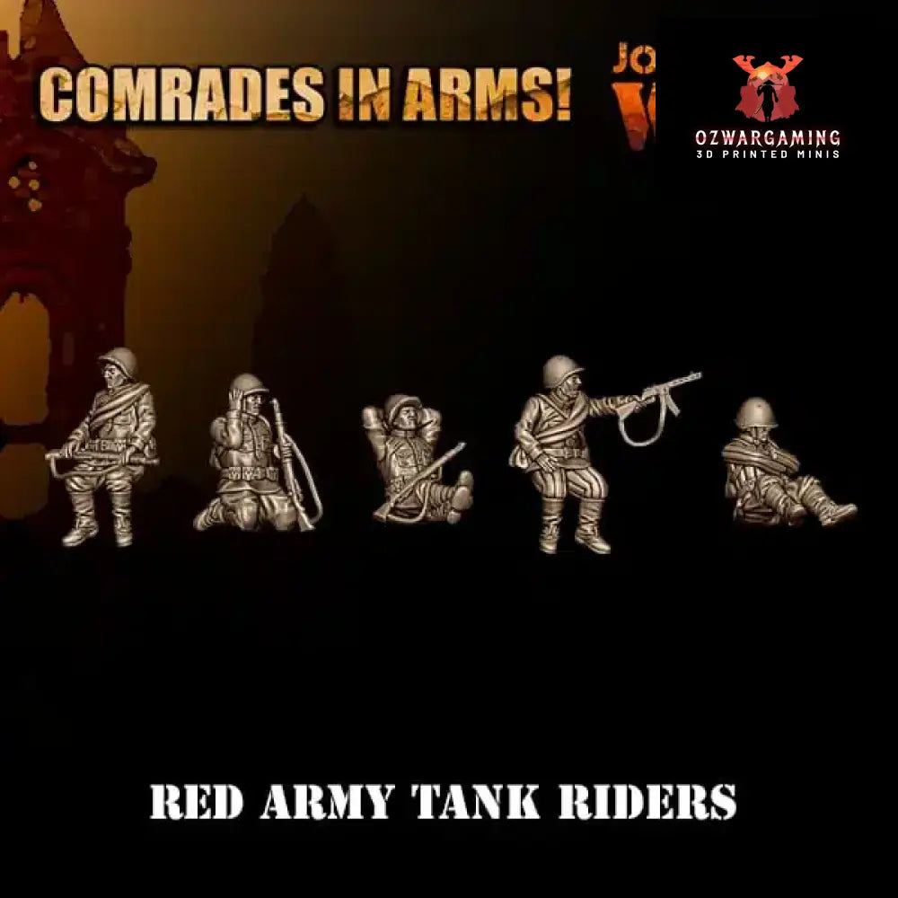 Soviet Army Tank Riders | 3D Breed 28mm WW2 Wargaming Miniatures Role Playing Miniatures