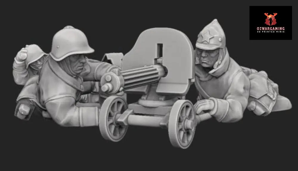 Soviet Winter War Maxim MMG Team | Propylene Foliescu 28mm WW2 Wargaming Miniatures Role Playing Miniatures