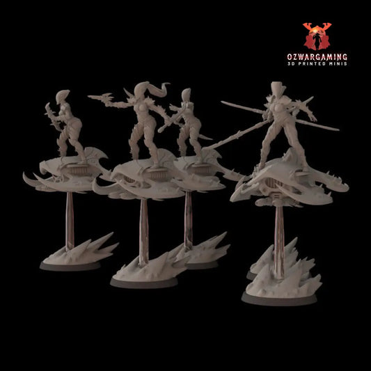 Space Elves Dark Sliders | Fantasy Cult 32mm Grimdark Wargaming Miniatures Role Playing Miniatures