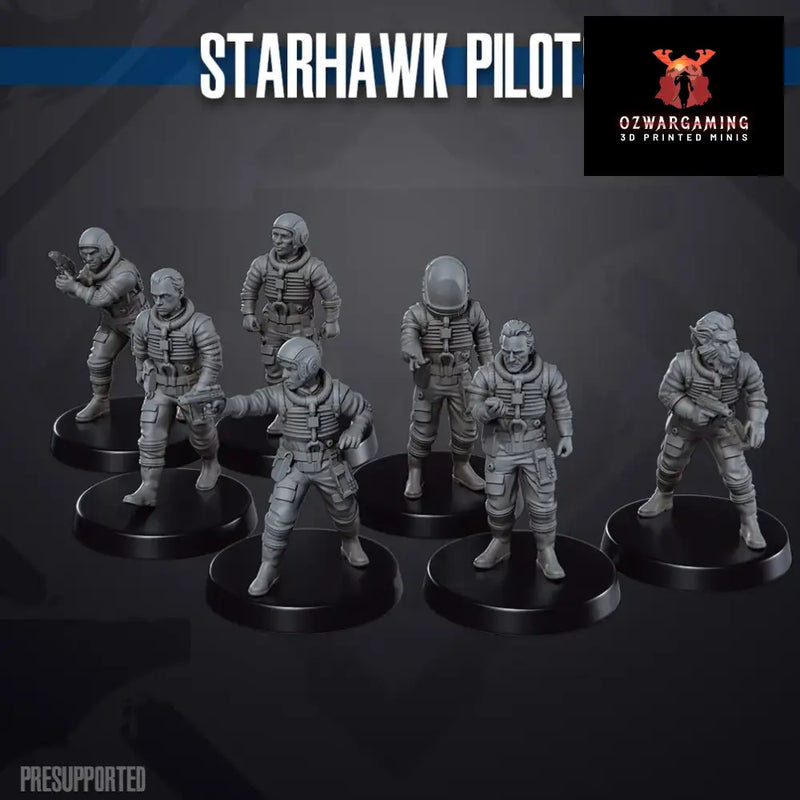 Space Wars: Starhawk Pilots | Skullforge Studios 32mm Wargaming Miniatures Role Playing Miniatures