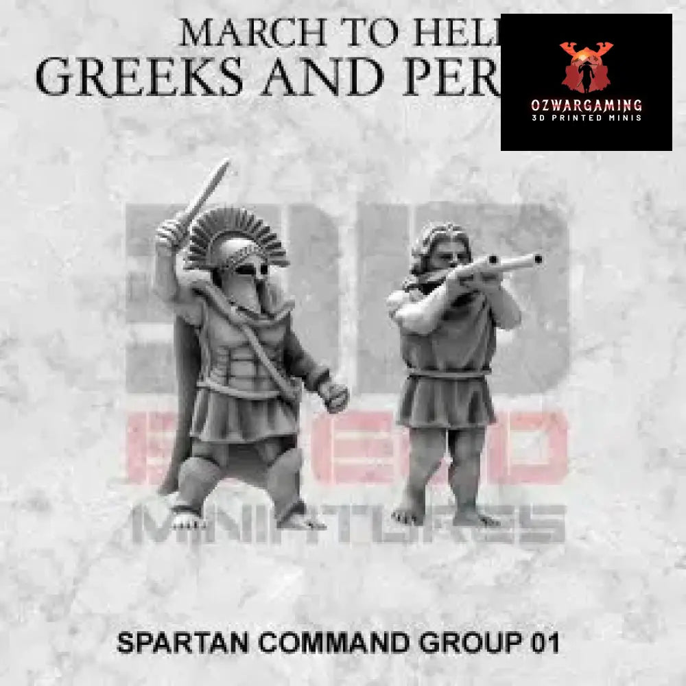 Spartan Command 1 | 3DBreed 15mm Wargaming Miniatures Role Playing Miniatures