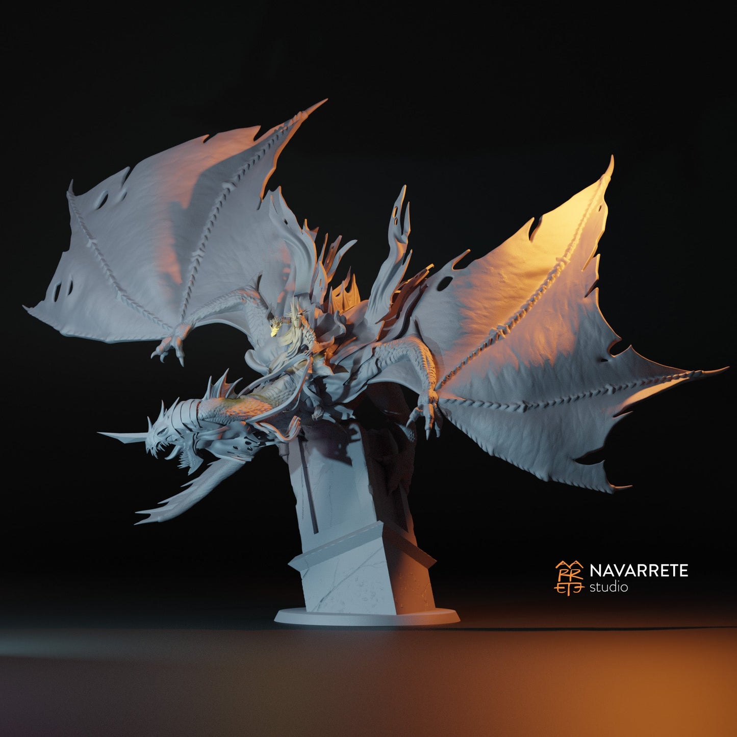 The Spectrum King on Winged Beast | Navarrete Studios 25mm Fantasy Wargaming Miniatures