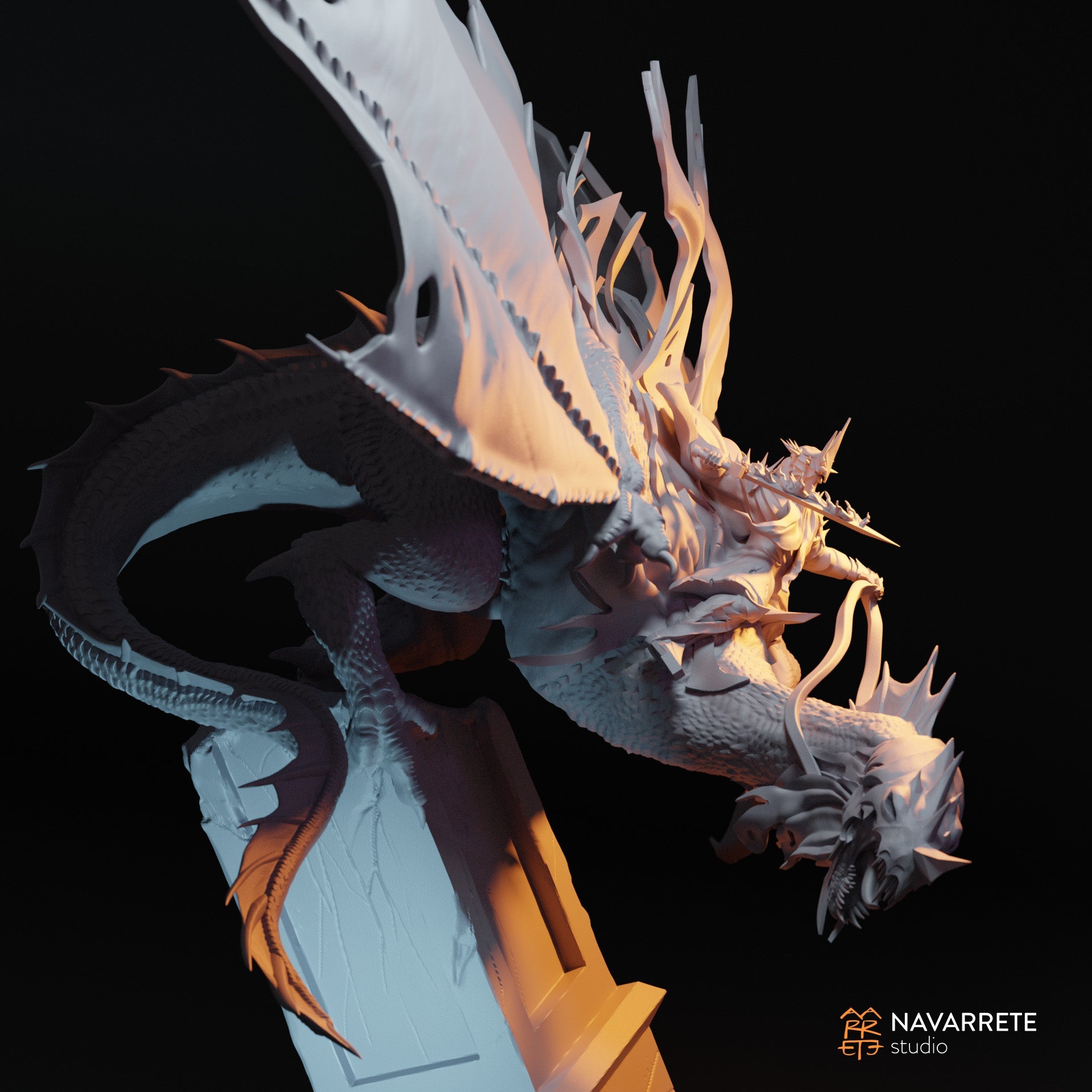The Spectrum King on Winged Beast | Navarrete Studios 25mm Fantasy Wargaming Miniatures