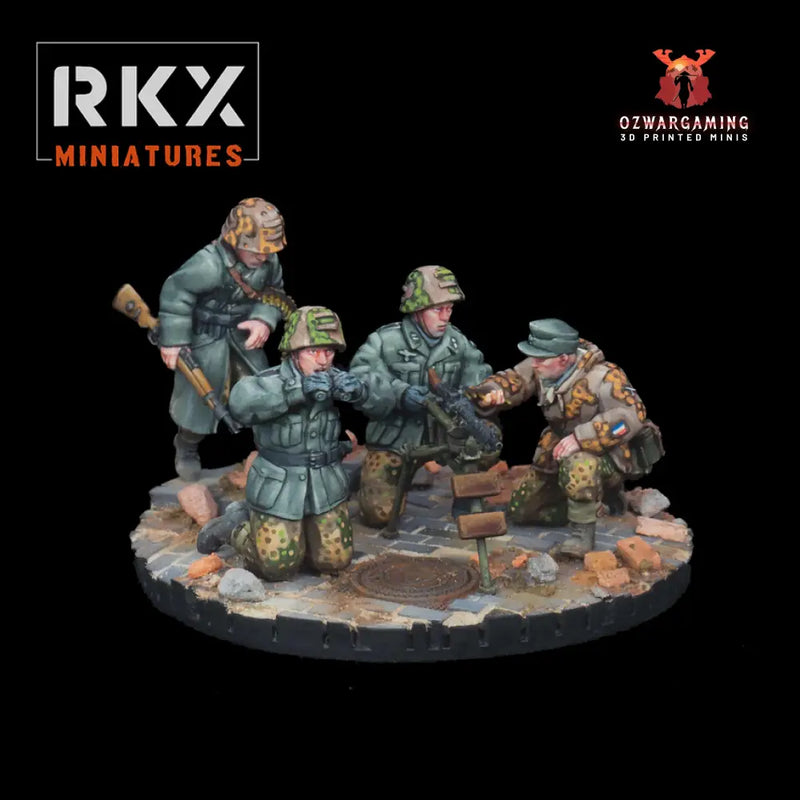 SS Charlemagne MG Team | RKX Miniatures 28mm WW2 Wargaming Miniatures Role Playing Miniatures