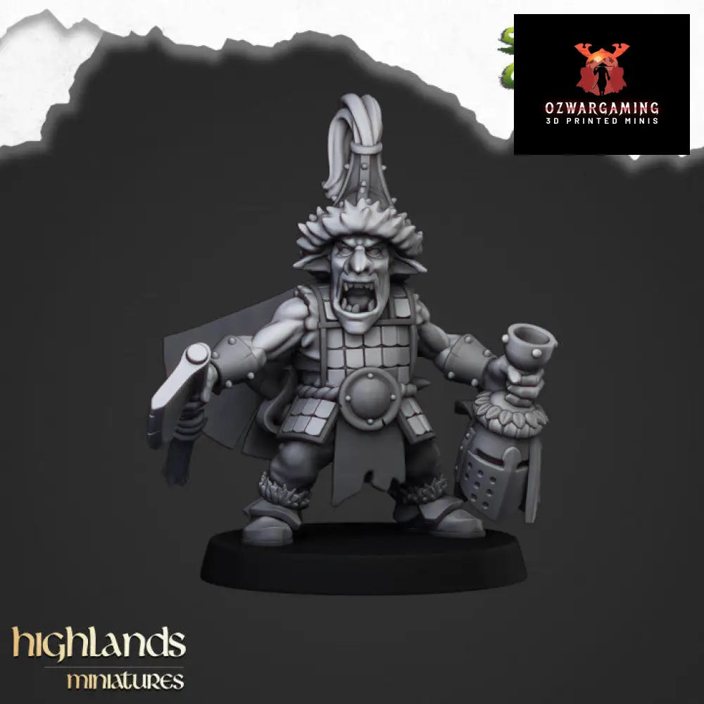 Steppe Goblins Hero | Highlands Miniatures 28/32mm Fantasy Wargaming Miniatures Role Playing Miniatures