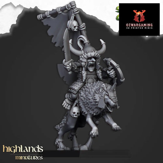 Steppe Goblins Khan Mounted | Highlands Miniatures 28/32mm Fantasy Wargaming Miniatures Role Playing Miniatures