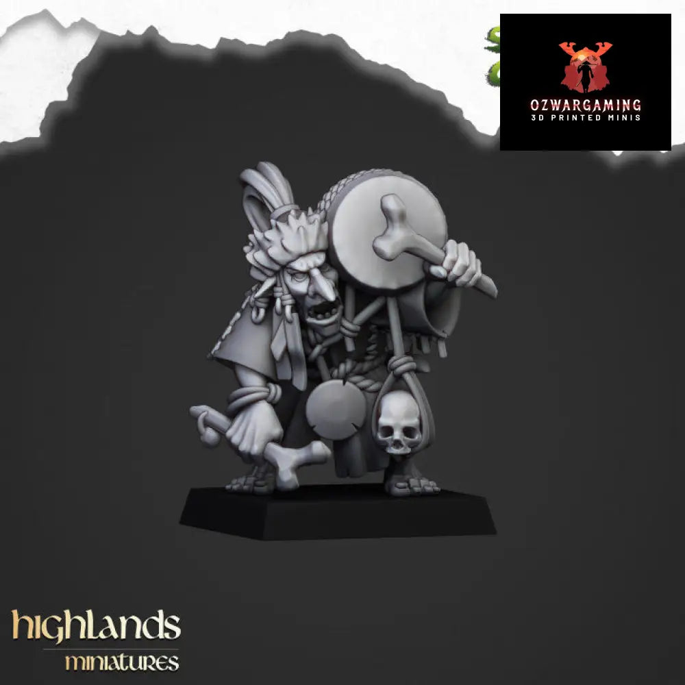 Steppe Goblins Shaman | Highlands Miniatures 28/32mm Fantasy Wargaming Miniatures Role Playing Miniatures
