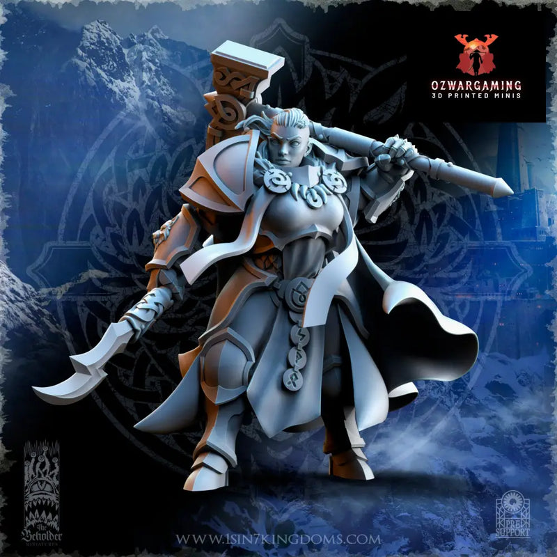 Stormwolves Valeskya Stormwolf Captain | The Beholder Miniatures 28/32mm Fantasy Wargaming Miniatures