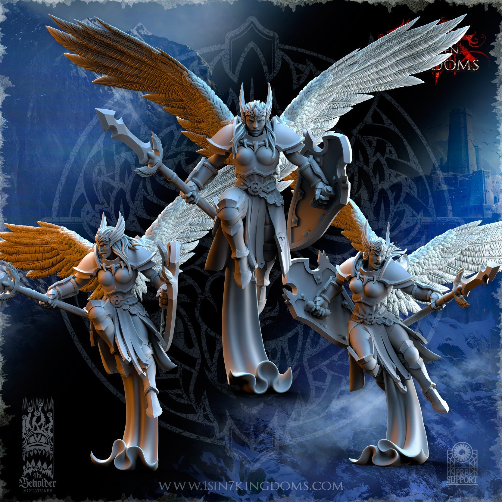 Stormwolves Valkyries Elite Guard | The Beholder Miniatures 28/32mm Fantasy Wargaming Miniatures