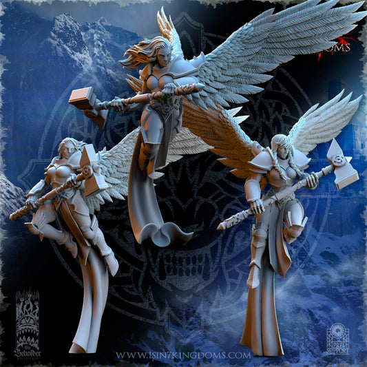 Stormwolves Valkyries 2H Hammers | The Beholder Miniatures 28/32mm Fantasy Wargaming Miniatures