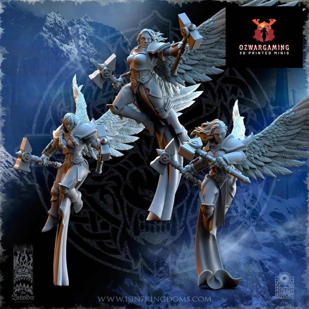 Stormwolves Valkyries Two Hammers | The Beholder Miniatures 28/32mm Fantasy Wargaming Miniatures