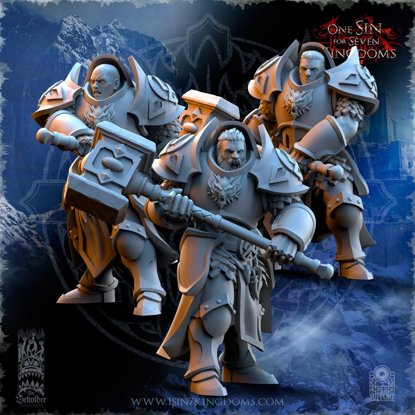 Stormwolves Punishers with 2H Hammer | The Beholder Miniatures 28/32mm Fantasy Wargaming Miniatures