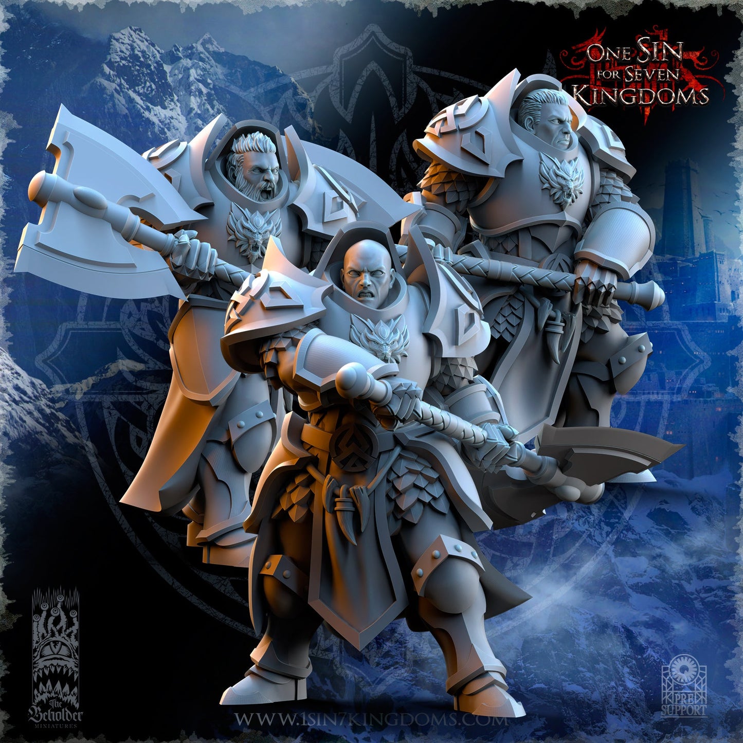 Stormwolves Punishers with 2H Axe | The Beholder Miniatures 28/32mm Fantasy Wargaming Miniatures