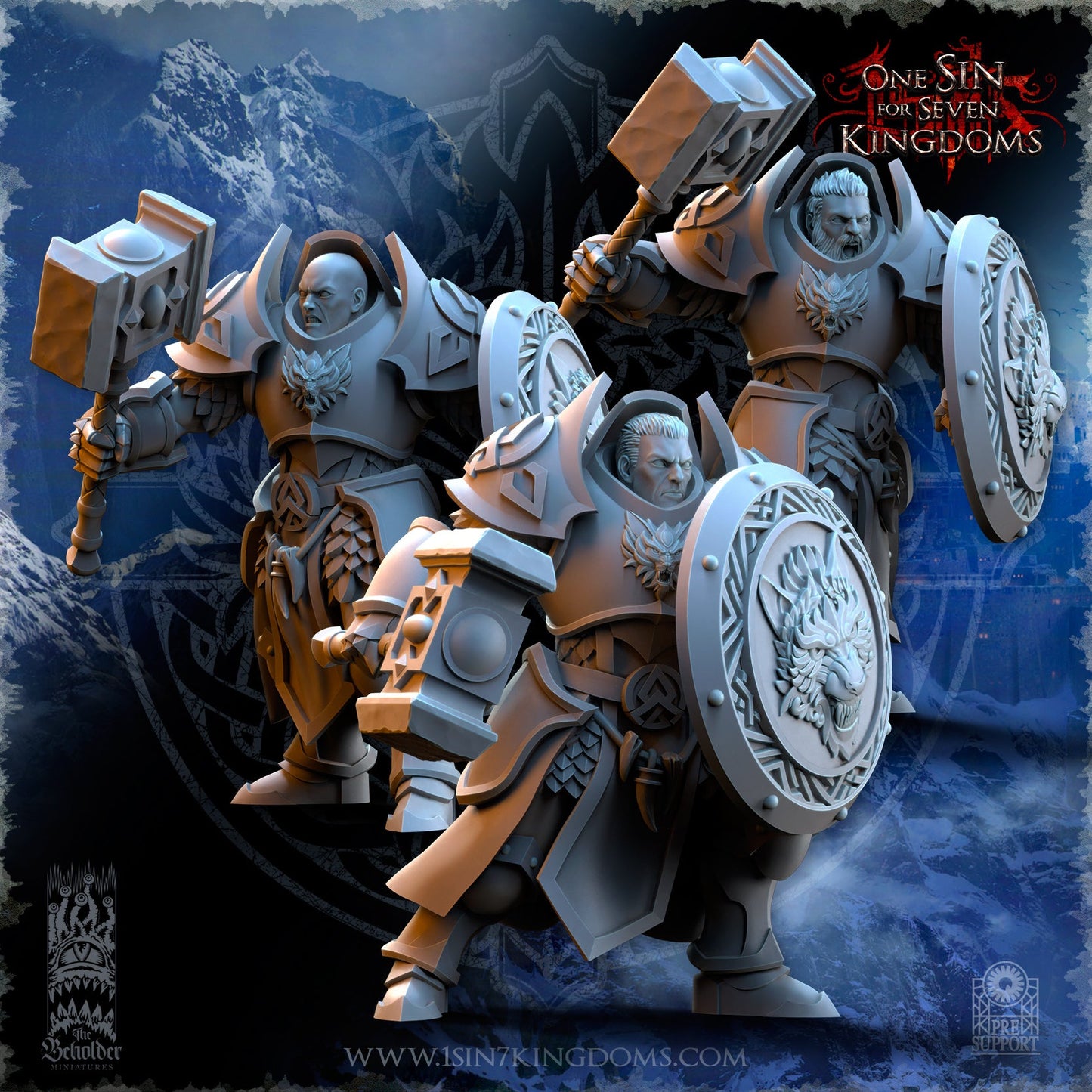 Stormwolves Punishers with Hammer | The Beholder Miniatures 28/32mm Fantasy Wargaming Miniatures