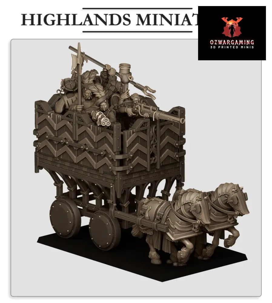 Sunland Armored Wagon | Highlands Miniatures 28/32mm Fantasy Wargaming Miniatures Role Playing Miniatures