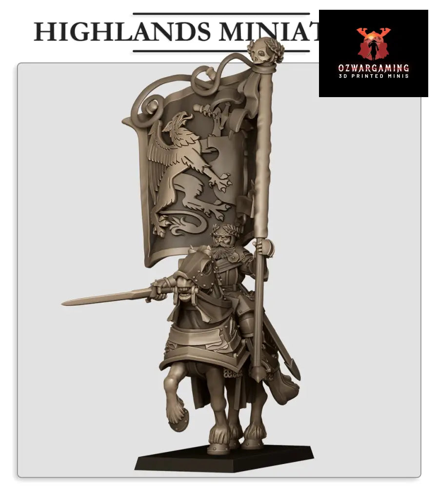 Sunland Battle Standard Bearer Mounted | Highlands Miniatures 28/32mm Fantasy Wargaming Miniatures Role Playing