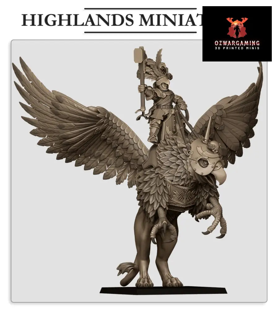 Sunland Emperor on Griffon | Highlands Miniatures 28/32mm Fantasy Wargaming Miniatures Role Playing Miniatures