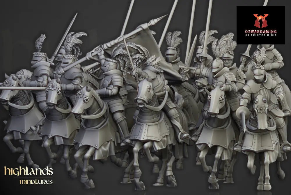 Sunland Knights on Horse | Highlands Miniatures 28/32mm Fantasy Wargaming Miniatures Role Playing Miniatures