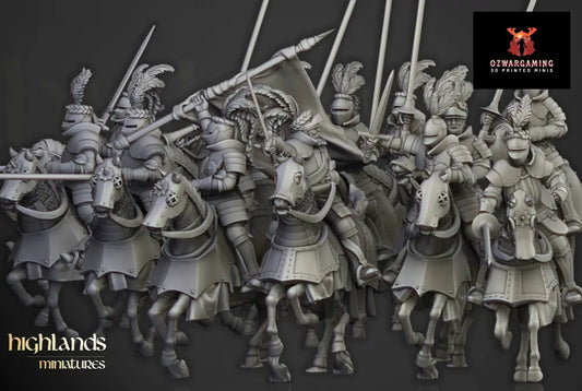 Sunland Knights on Horse | Highlands Miniatures 28/32mm Fantasy Wargaming Miniatures Role Playing Miniatures
