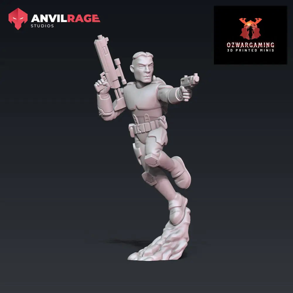 Super Commando Leader | Anvilrage Galactic SciFi Miniatures 32mm 1/47 Legion Scale Role Playing Miniatures
