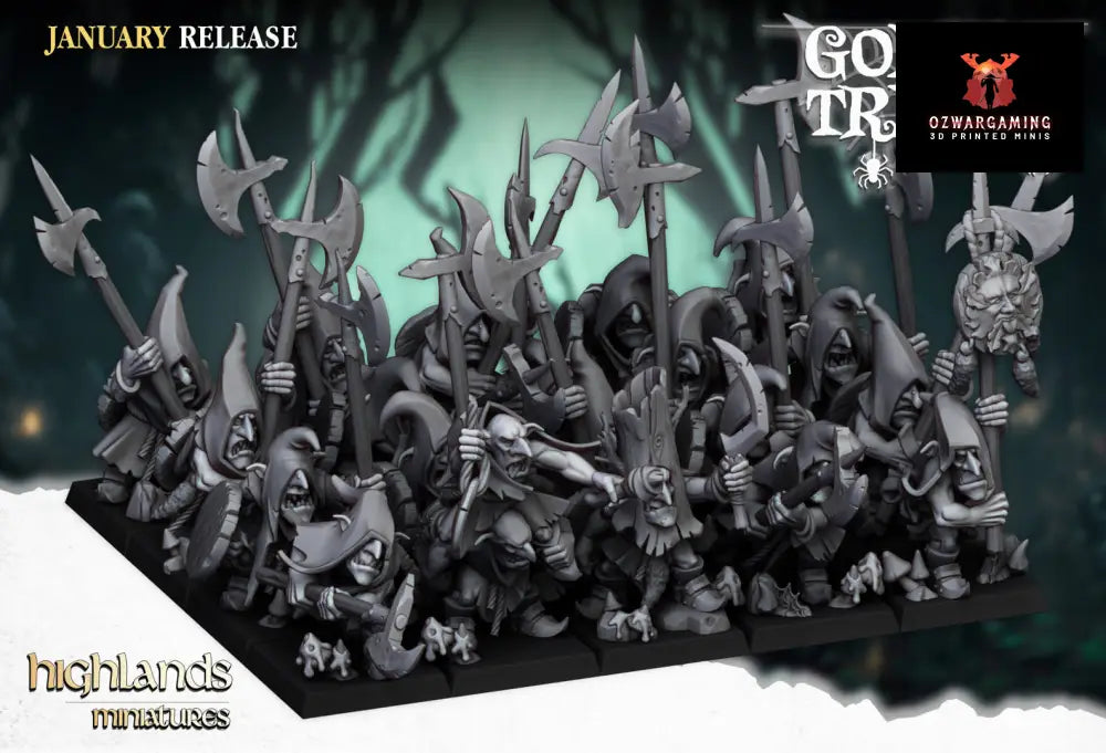 Swamp Goblins Pikemen | Highlands Miniatures 28/32mm Fantasy Wargaming Miniatures Role Playing Miniatures