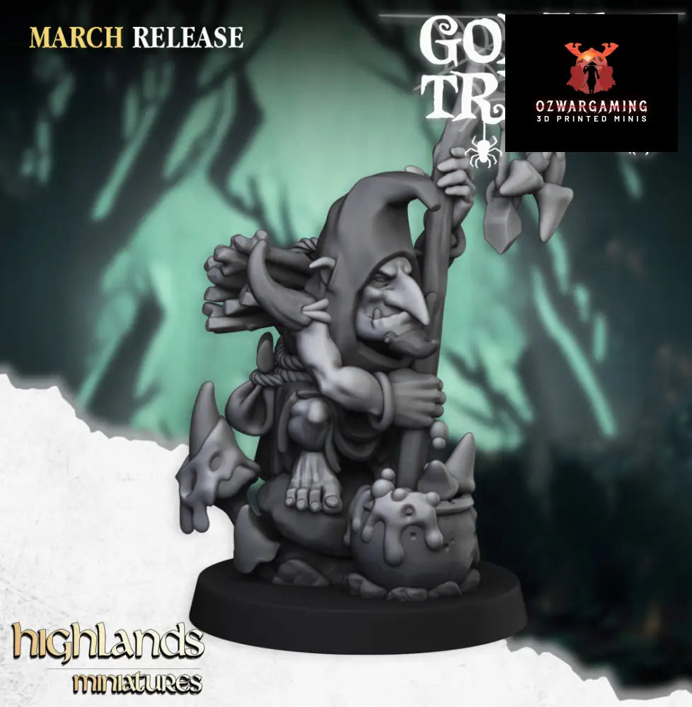 Swamp Goblins Shaman | Highlands Miniatures 28/32mm Fantasy Wargaming Miniatures Role Playing Miniatures