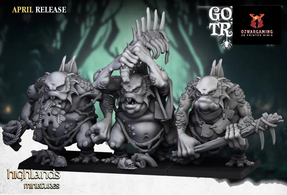 Swamp Goblins Trolls | Highlands Miniatures 28/32mm Fantasy Wargaming Miniatures Role Playing Miniatures