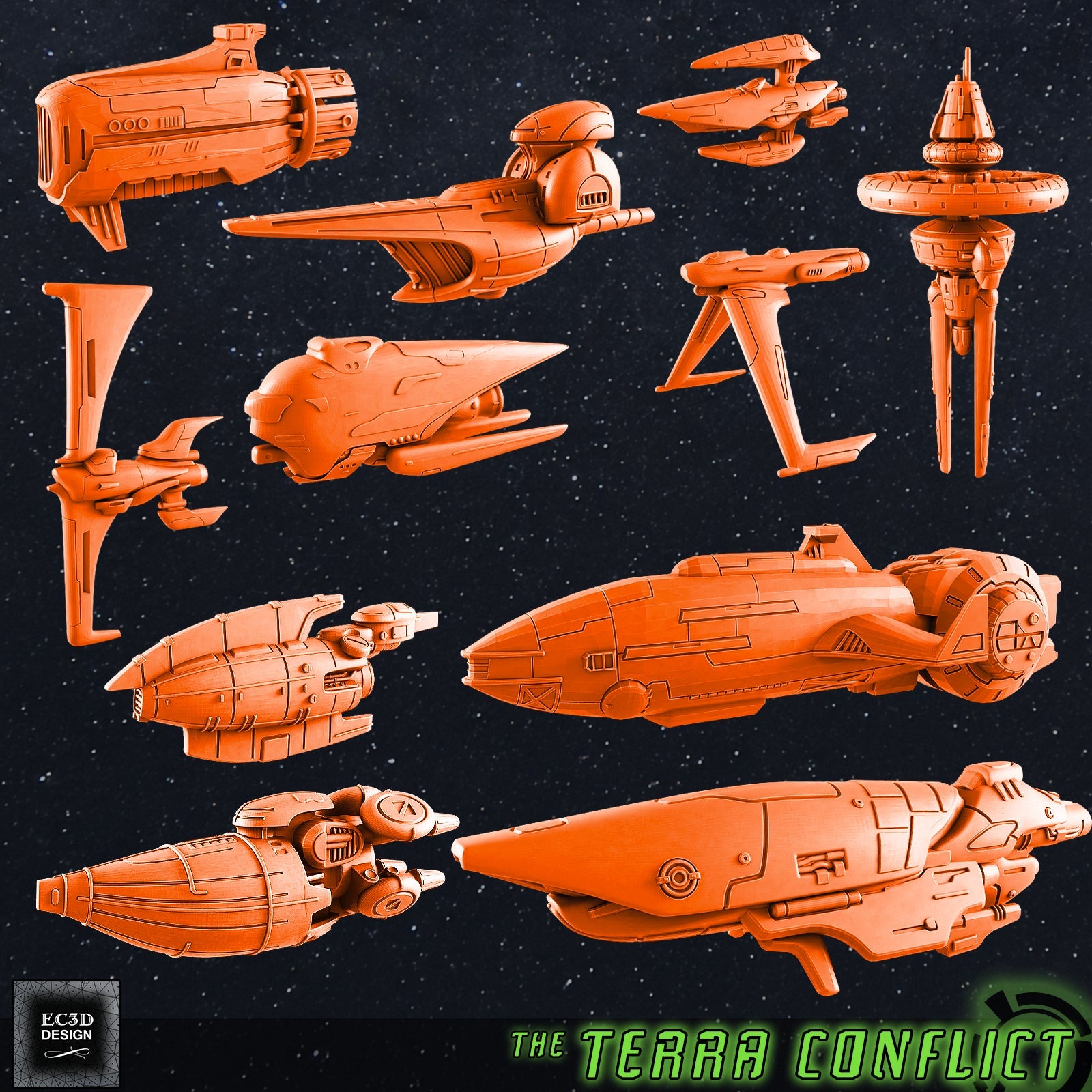 Sylwarin Fleet | EC3D Fleet Scale Sci Fi Miniatures Role Playing Miniatures