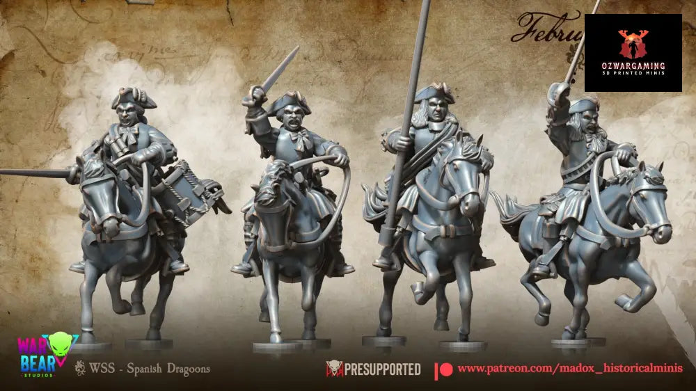 SYW / 7YW Spanish Dragoons Mounted | Warbear Studios 28mm Historical Wargaming Miniatures Role Playing Miniatures