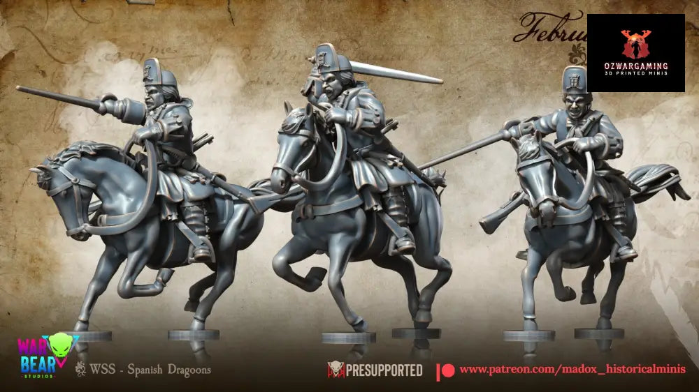 SYW / 7YW Spanish Dragoons Mounted | Warbear Studios 28mm Historical Wargaming Miniatures Role Playing Miniatures