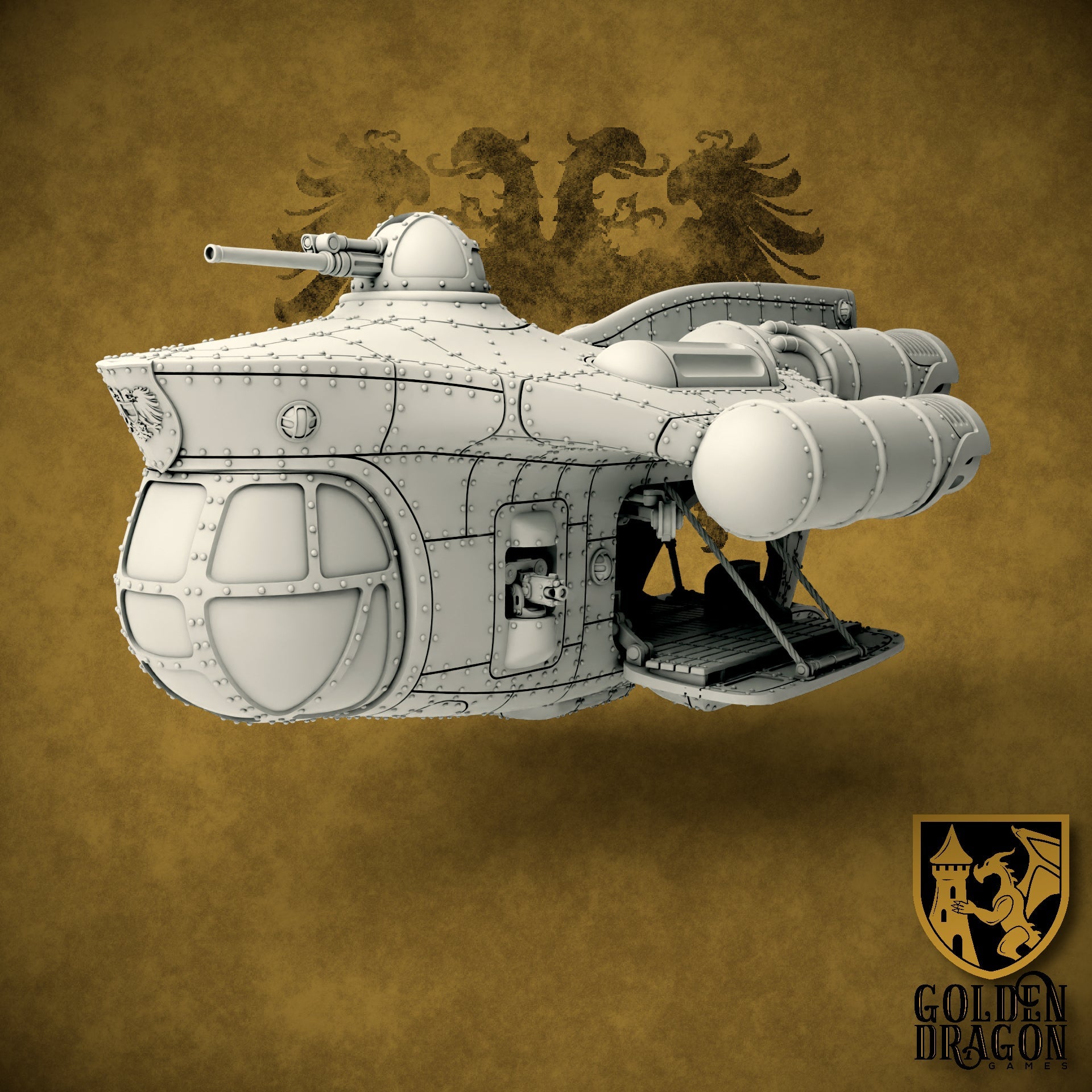 Holy Roman Empire Ritter Class Sturmzeppelin | Golden Dragon Games Weird WW2 Role Playing Miniatures