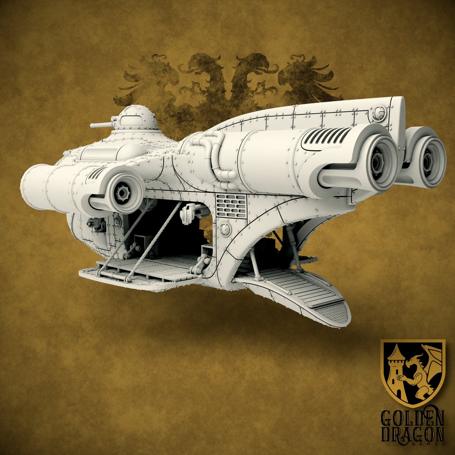 Holy Roman Empire Ritter Class Sturmzeppelin | Golden Dragon Games Weird WW2 Role Playing Miniatures