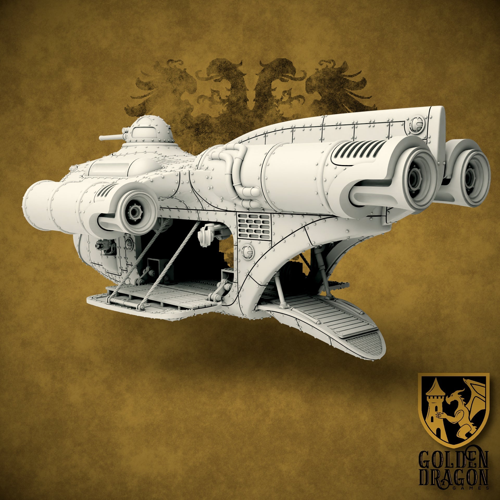 Holy Roman Empire Ritter Class Sturmzeppelin | Golden Dragon Games Weird WW2 Role Playing Miniatures