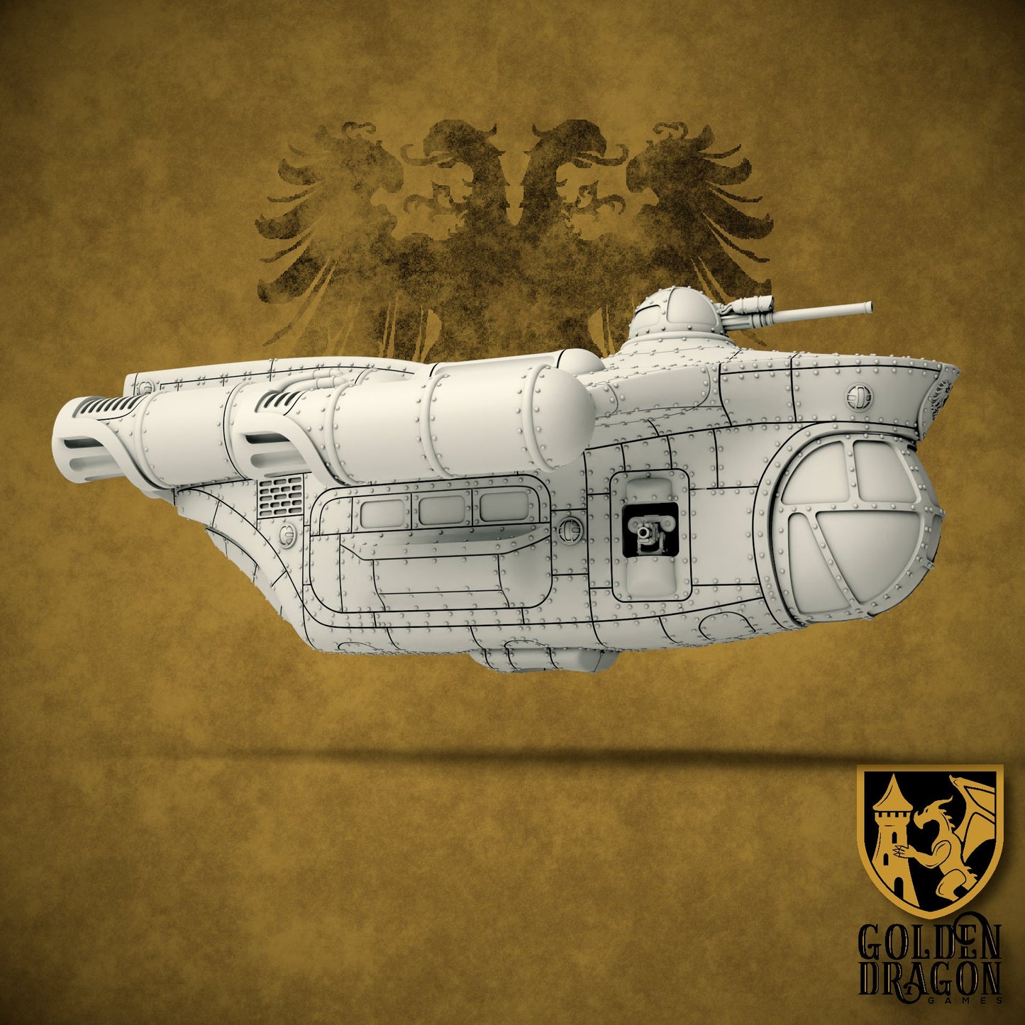 Holy Roman Empire Ritter Class Sturmzeppelin | Golden Dragon Games Weird WW2 Role Playing Miniatures