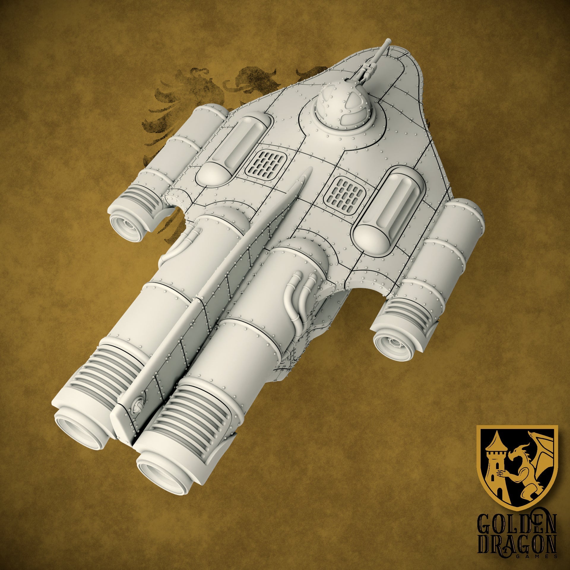 Holy Roman Empire Ritter Class Sturmzeppelin | Golden Dragon Games Weird WW2 Role Playing Miniatures
