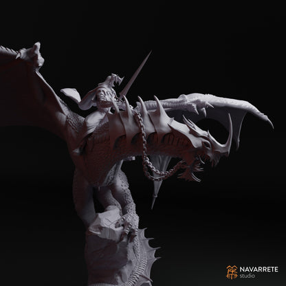 The Dark Lieutenant on Winged Beast | Navarrete Studios 25mm Fantasy Wargaming Miniatures