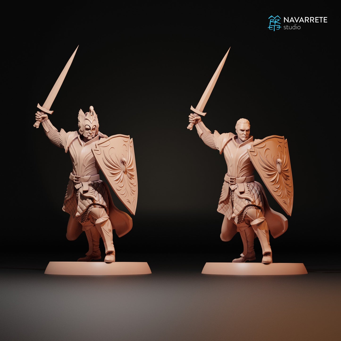 Golden Swan Knights On Foot | Navarrete Studios 25mm Fantasy Wargaming Miniatures