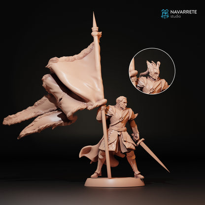 Golden Swan Knights On Foot | Navarrete Studios 25mm Fantasy Wargaming Miniatures