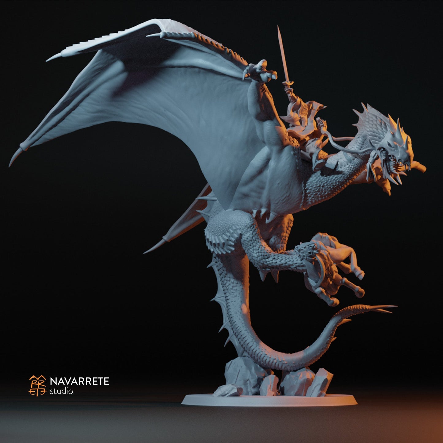 The Oriental King on Winged Beast | Navarrete Studios 25mm Fantasy Wargaming Miniatures