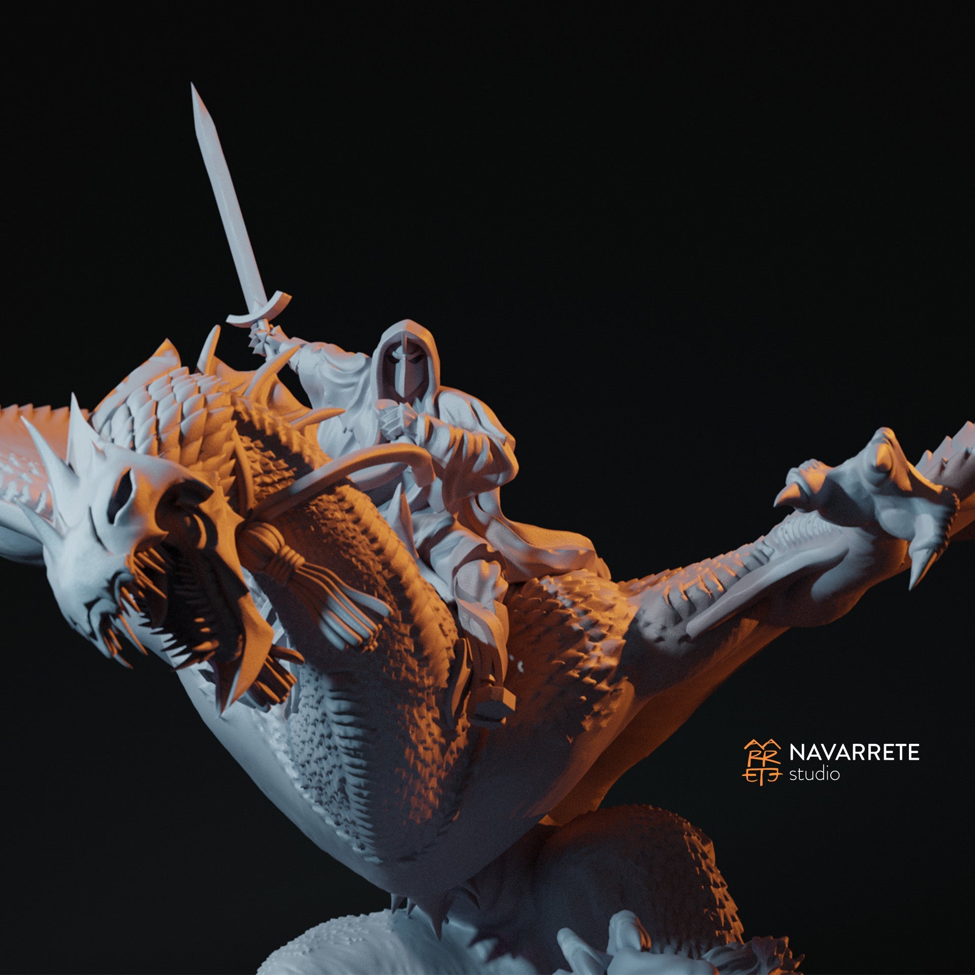 The Oriental King on Winged Beast | Navarrete Studios 25mm Fantasy Wargaming Miniatures