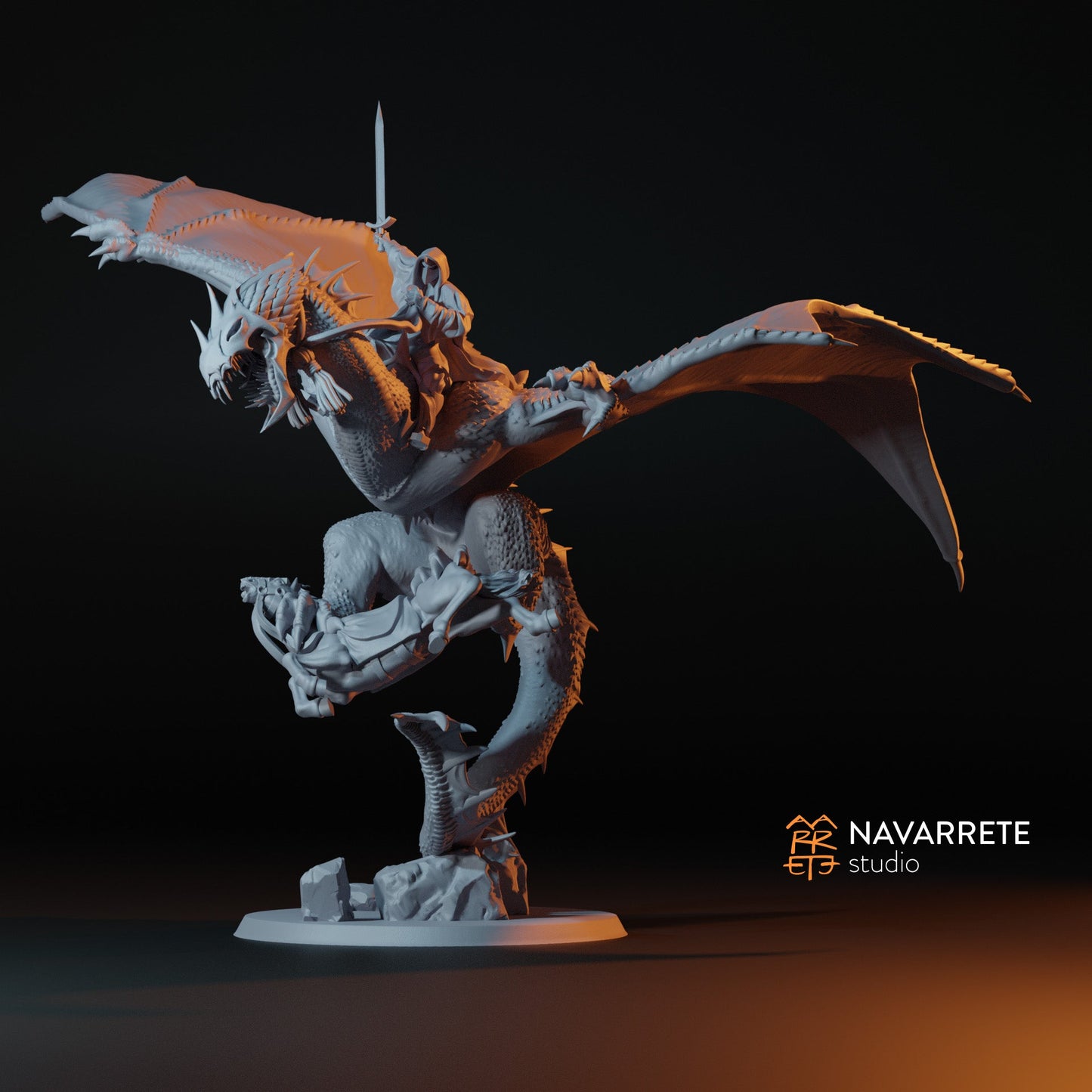 The Oriental King on Winged Beast | Navarrete Studios 25mm Fantasy Wargaming Miniatures