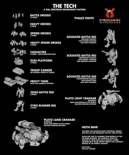 The Tech Starter Army | The Lazy Forger 6-8mm Sci Fi Wargaming Miniatures Role Playing Miniatures