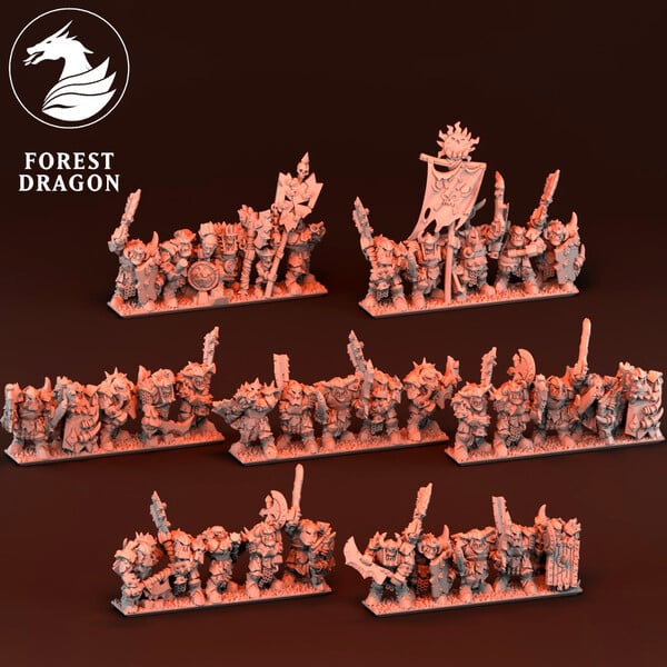Dwarf Daemonsmith Heavy Orcs | Forest Dragon 10mm Fantasy Wargaming Miniatures