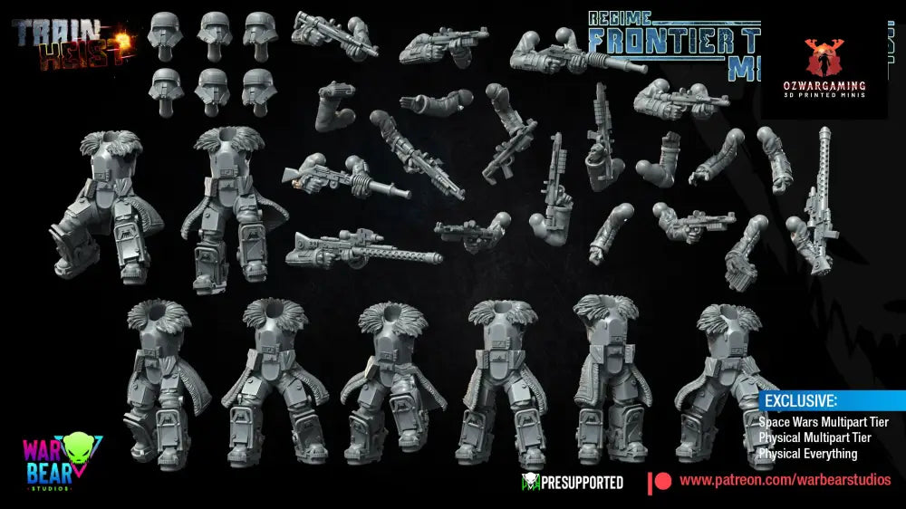 Train Heist Frontier Troopers Build Kit | Warbear Studios 28mm SciFi Wargaming Miniatures Role Playing Miniatures