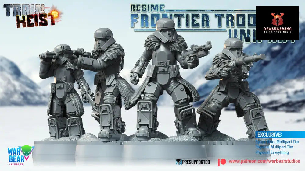Train Heist Regime Frontier Troopers Monopose | Warbear Studios 28mm SciFi Wargaming Miniatures Role Playing Miniatures