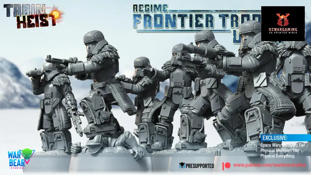 Train Heist Regime Frontier Troopers Monopose | Warbear Studios 28mm SciFi Wargaming Miniatures Role Playing Miniatures